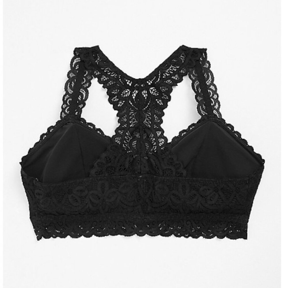 Maurices Vintage Black Lace Racerback Bralette - S - Picture 2 of 5